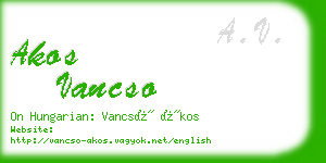 akos vancso business card